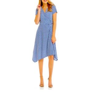 NWT Perceptions Blue Asymmetrical Midi dress, Size L.